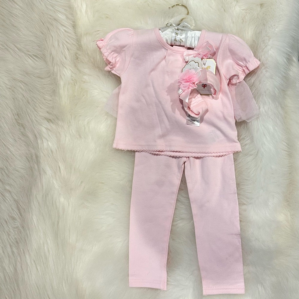 Adorable Pink Baby Outfit with Headband